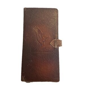 1943 Leather Document Holder Eagle Embossed  Parten Machinery Co Minneapolis